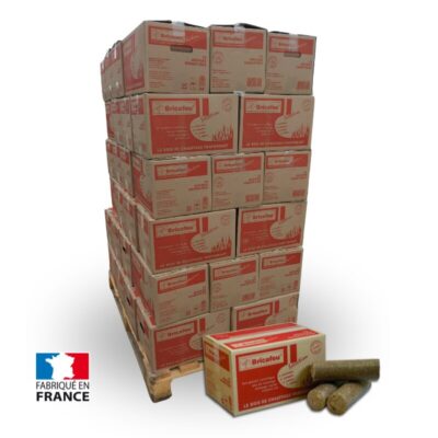 Palette de Bûches Compressées Bricafeu 54 Cartons 15 Bûches