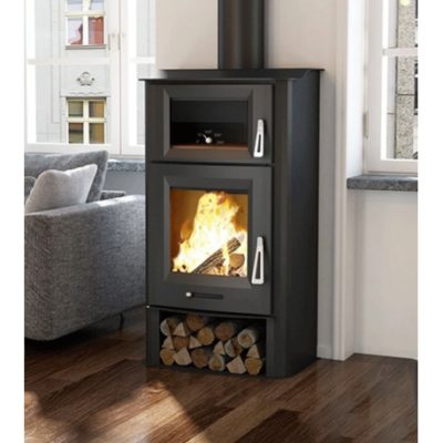 Poêle à Bois GIULIO 16 kW STOVIA : Haute Puissance, Rendement 81.6%, Double Combustion, Garantie 10 ans