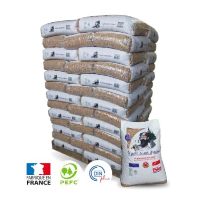 Granulés de Bois 100% Français – Palette 65x15kg – Le Petit Scieur