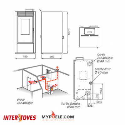 MARINA 14 étanche canalisable – Poêle à granulés INTERSTOVES