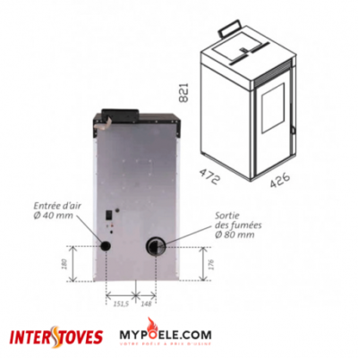 Pack Poêle à Granulés MARINA 6 INTERSTOVES + Ventouse – Étanche