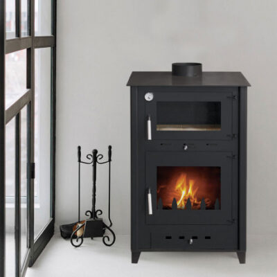 Poêle à Bois ROSA 10 INTERSTOVES 10.1kW, Rendement 77%, Bûches 50cm, Four Intégré