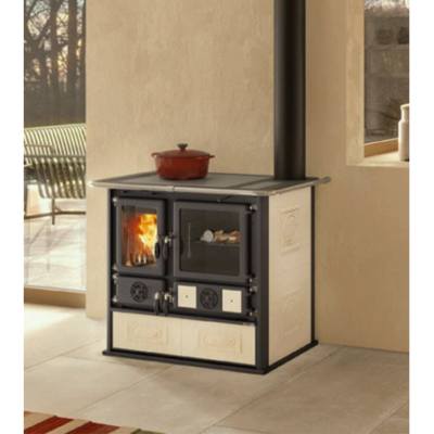 Cuisinière à Bois Rosa 5.0 Ceramica La Nordica Extraflame 8.8 kW – Livraison Rapide, Foyer en Fonte