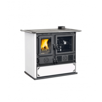 Cuisinière à Bois Rosa 5.0 Steel La Nordica Extraflame 8.8 kW – Foyer en Fonte, Livraison Rapide