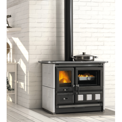 Cuisinière à Bois Rosa XXL Maiolica La Nordica Extraflame – Livraison Rapide, Four Émaillé 78L