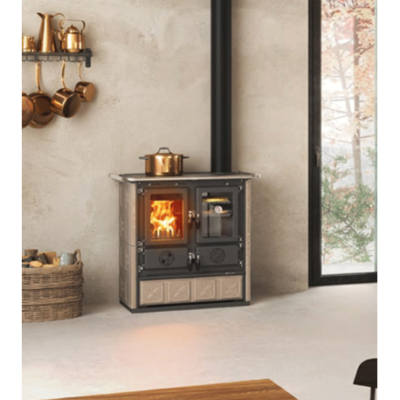 Cuisinière à Bois La Nordica Rosetta 5.0 Maiolica 7,9 KW: Foyer en Fonte, Four Émaillé, Livraison Rapide